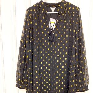 Crown & Ivy black and gold dress NWT